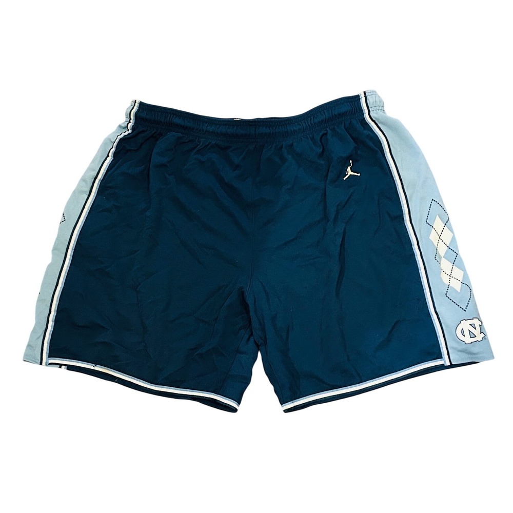 Jordan Brand UNC Tar Heels Basketball Shorts Navy Carolina Blue Argyle XL